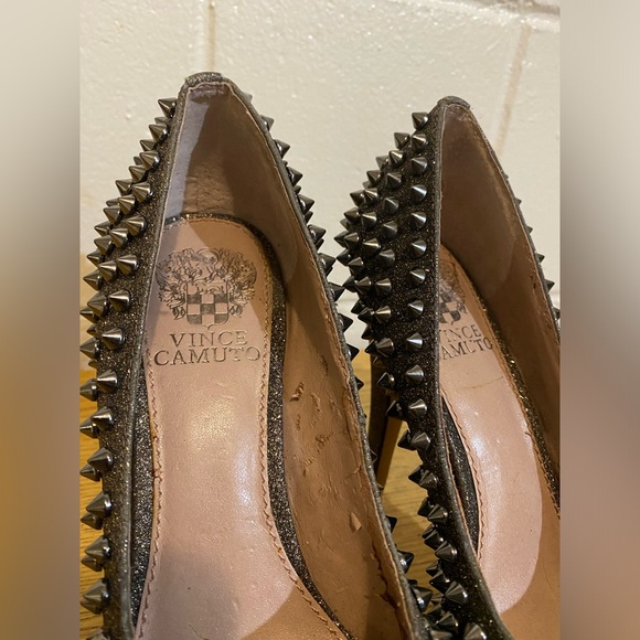 Vince Camuto goth punk rockstar studded spiky glitter stiletto heels - Picture 6 of 7